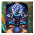 mystical buddah in an ancient portal ai art