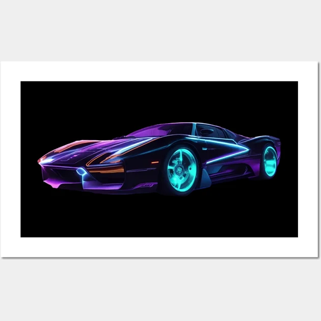 future neon speedster car ai art