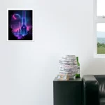 neon city night landscape ai art