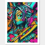 girl in urban wallstyle ai art