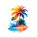sunset watercolor ai art
