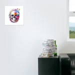 yet another skull with flowers watercolor ai art