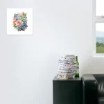 succulents in watercolor style ai art