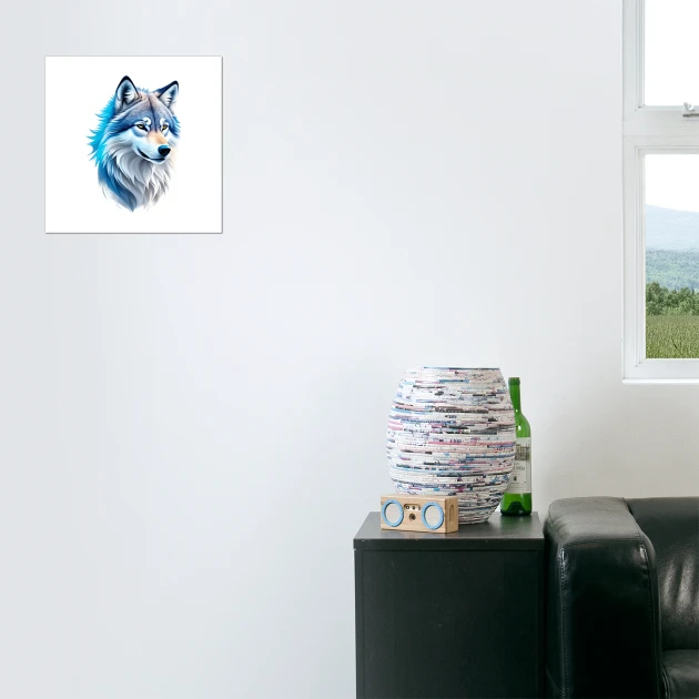 wolf in watercolor style ai art