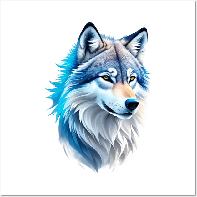 wolf in watercolor style ai art