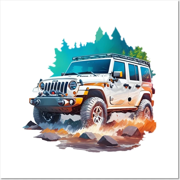 offroad trip in watercolor ai art