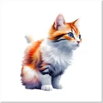 cute kitten watercolor style ai art
