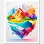 magic little world in watercolor style ai art
