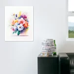 flowers in watercolor style ai art