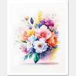 flowers in watercolor style ai art