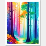 psychodelic forest in watercolor style ai art